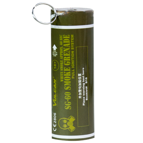 80037 SG 60 White Smoke Grenade Wire Pull Vulcan Single Ring