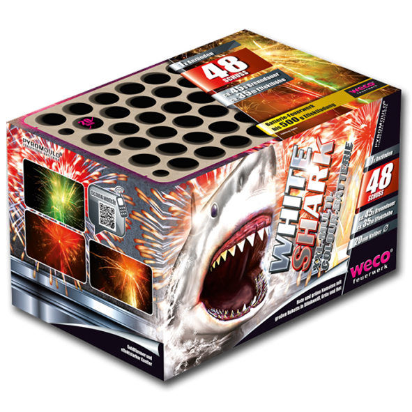 353414 84 White Shark Whiteshark Cake Compact Weco Feuerwerk Weco Fireworks Weco Vuurwerk T&T Fireworks