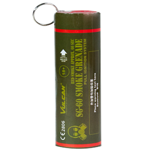 80036 SG 60 Red Smoke Grenade Vulcan Wire Pull Single Ring