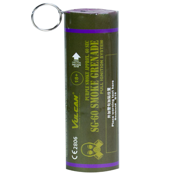 80042 SG 60 Purple Smoke Grenade Wire Pull Vulcan Single Ring