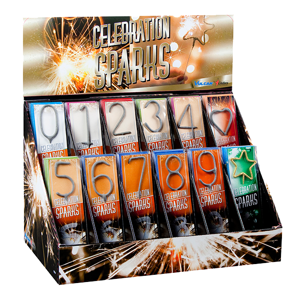 5010 Celebration Sparks Display Display Sterretjes Sterretjes Cijfers En Figuren Sparklers Vulcan Europe T&T Fireworks