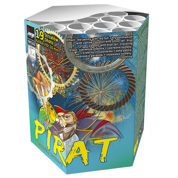 JW162 Pirat Jorge 19 Shots 19Sh Pirat Vuurwerkbatterij Jorge Fireworks Cake Compact T&T Fireworks