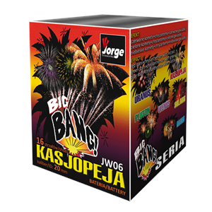 JW06 Big Bang Kasjopeja Jorge Big Bang Serie Big Bang Seria Vuurwerkbatterij Jorge Fireworks Cake Compact T&T Fireworks