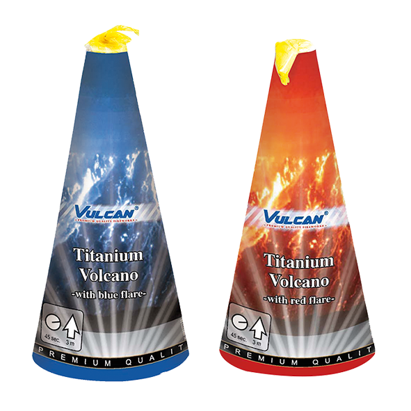 1112 Titanium Volcano Vulcan Europe Fontein Vuurwerkfontein Fountains T&T Fireworks Stil Vuurwerk Low Noise Fireworks Diervriendelijk Vuurwerk