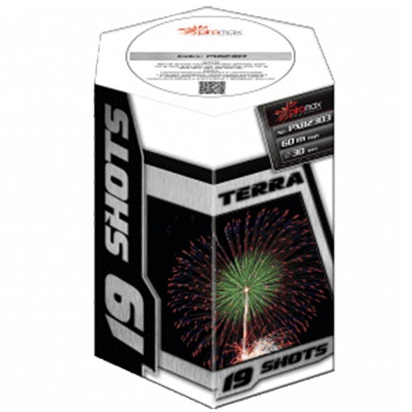 PXB2303 Terra Terra Piromax Piromax Fireworks Piromax Fajerwerki 19 Shots Cake 19 Shots Pot 19 Shots Compact Vuurwerkbatterij T&T Fireworks