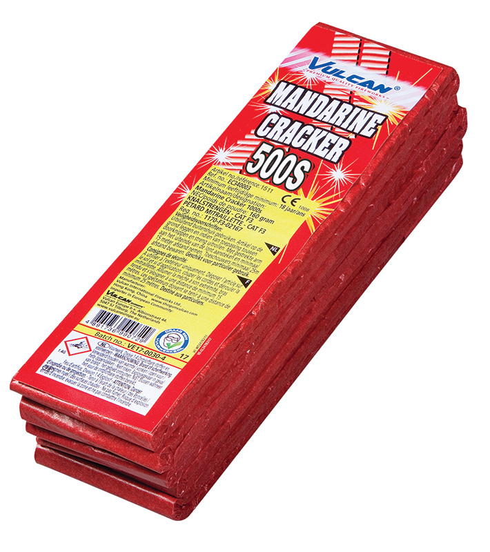 1511 Mandarine Cracker 500 Shots Matten Rollen Vuurwerkrol Knallers 500 Shots Knalvuurwerk Siervuurwerk T&T Fireworks Vulcan Europe