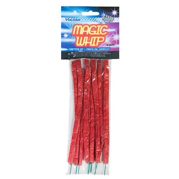 5048 Magic Whip Knetterlint Kindervuurwerk Jeugdvuurwerk Knetterende Sterren Grondvuurwerk Junior Vuurwerk Magic Whip Vulcan Europe T&T Fireworks