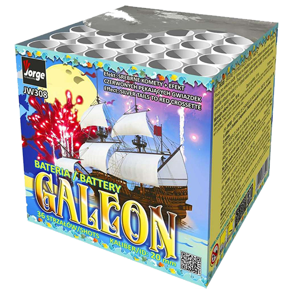 JW308 Galeon Crossette Vuurwerkbatterij Jorge Fireworks Jorge Fajerwerki Stil Vuurwerk Diervriendelijk Vuurwerk Low Noise Fireworks T&T Fireworks