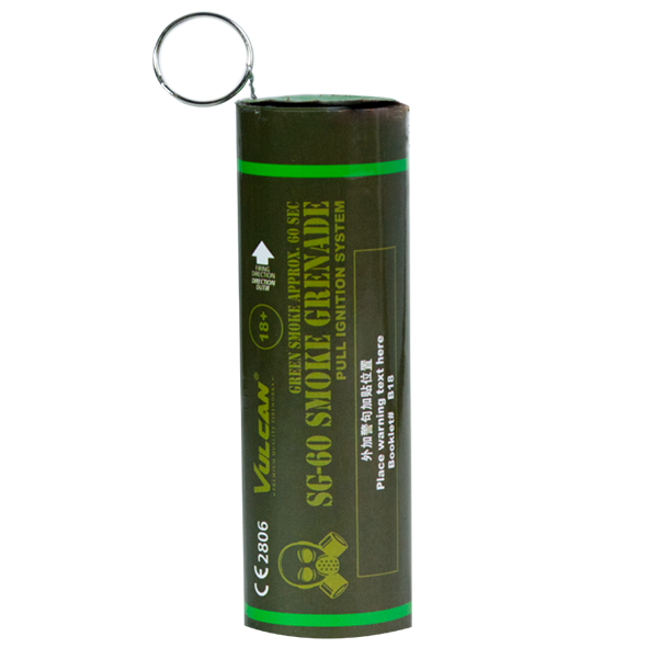 80039 SG 60 Smoke Grenade Green Vulcan Wire Pull Single Ring