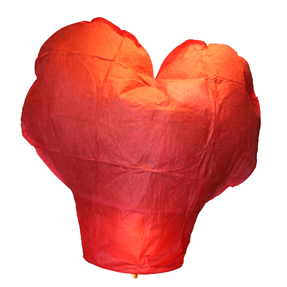 6345 Sky Lantern Red Heart Wensballon Hartje Hartjesballon Ballon Hart Rood Hart Wensballon Hartvormig Wensballonnen Non Fireworks T&T Fireworks