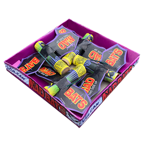 1128 Mad Bats Verpakking Tollende Vleermuizen Mad Bats Vulcan Europe Vliegende Vleermuizen Junior Vuurwerk Vuurwerk Jongeren Spinners T&T Fireworks
