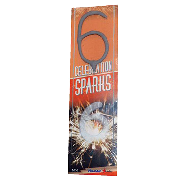 5030 Sparkler 6 Sterretje 6 Cijfer 6 Sparkler Sparklers Number Sparklers Vuurwerknummers Nummer 6 Sparkler Sterretje Nummer 6 Cijfer 6 Vuurwerk Feestvuurwerk F1 T&T Fireworks