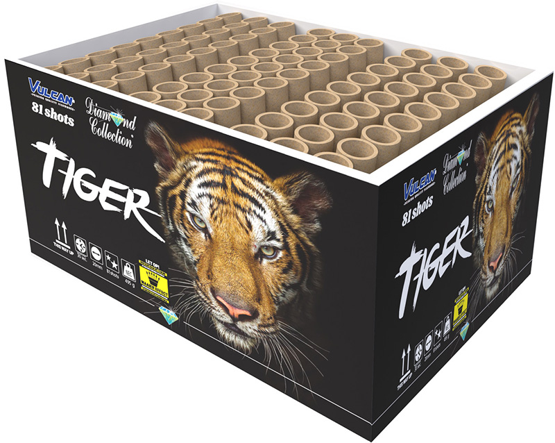 DC805 Tiger T&T Fireworks Fan Shape Vulcan Europe Siervuurwerk Consumentenvuurwerk Vuurwerkshop