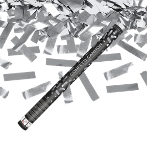 6240 Product + Effect Confetti Cannon 60Cm Silver Foil Zilver Confetti Confetti Handshooter Zilver T&T Fireworks