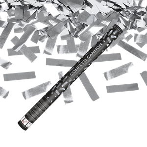 6240 Product + Effect Confetti Cannon 60Cm Silver Foil Zilver Confetti Confetti Handshooter Zilver T&T Fireworks
